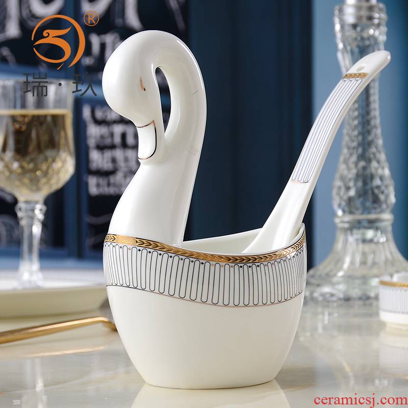 Creative household swan ipads porcelain run child receive basket basket cage table table furnishing articles ipads porcelain ceramic arts and crafts