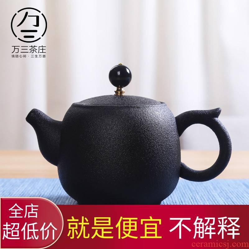 Kung fu tea set single pot of ceramic teapot tea village household three thousand creative teapot of filter tea tea, green tea