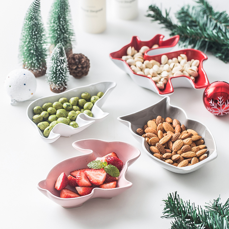 Irregular fruit bowl Christmas ceramic animal cartoon dish dish children breakfast tray girl heart good dishes