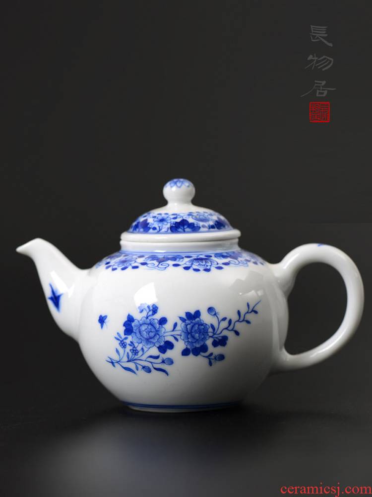 Offered home - cooked hand - made porcelain a fold branch flowers and the plants in grain teapot small jingdezhen ceramic tea set, overall porcelain industry co., LTD