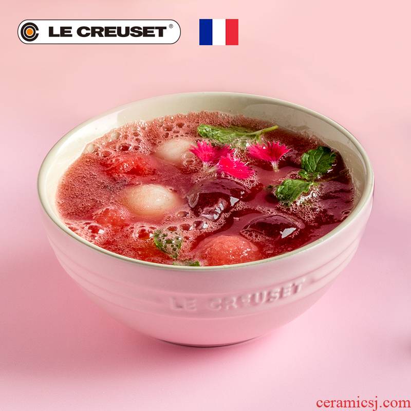 France 's LE CREUSET cool color stoneware bowl 13.5 cm fashion salad domestic large powder surface cereal bowl
