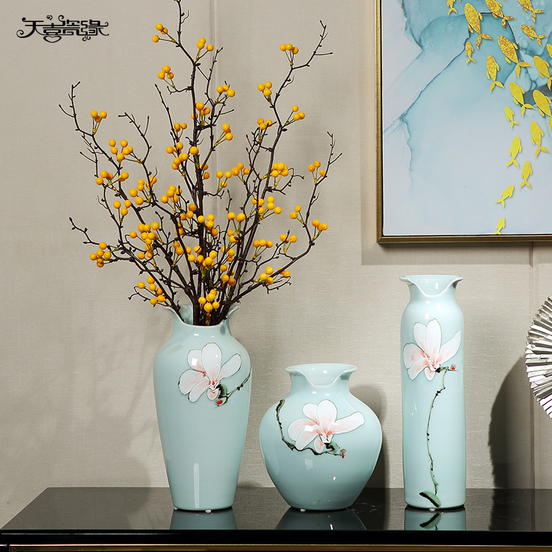 New Chinese style originality light ceramic vase household furnishing articles of key-2 luxury living room desktop hall home soft decoration