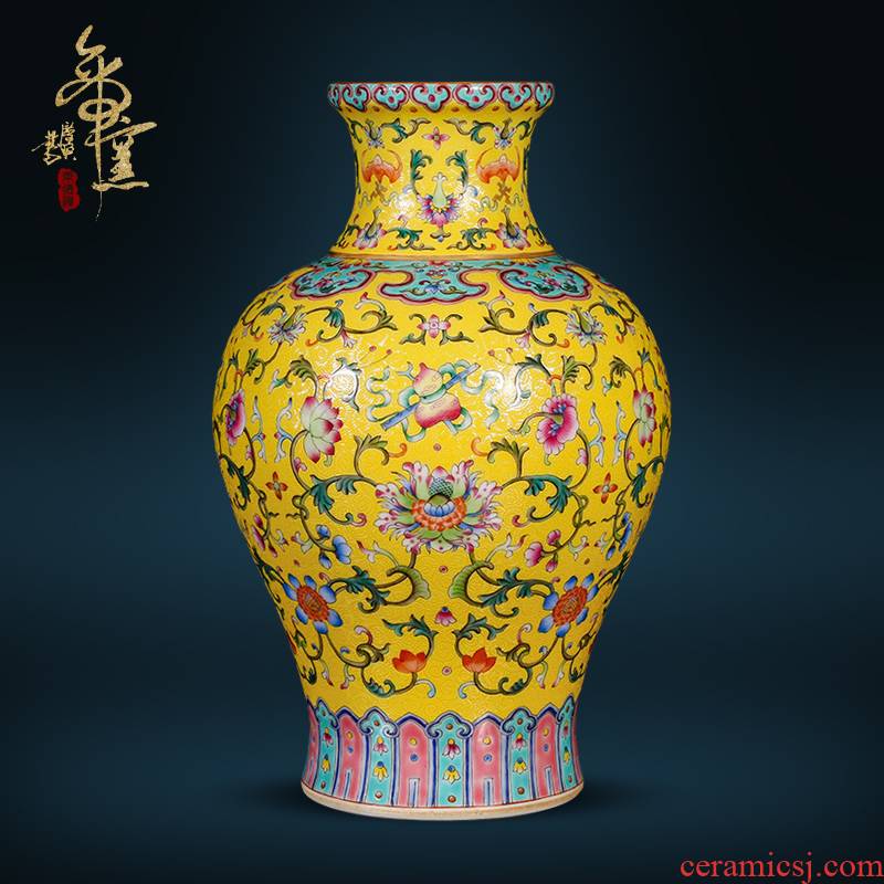 Jingdezhen ceramics imitation the qing qianlong pastel pick flowers, and dark, the eight immortals branch grain to design Chinese style living room furnishing articles