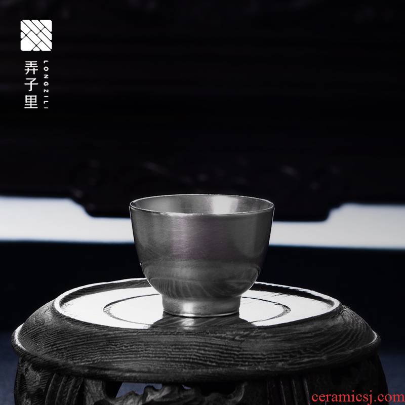 Made in jingdezhen masters cup pure manual contracted sterling silver inside and outside a keller sample tea cup kung fu tea cup
