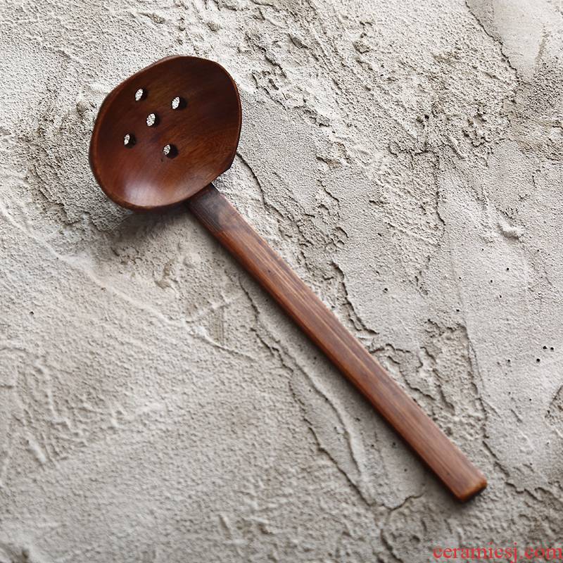 Tao soft Japanese checking wooden colander titanium run dipping wooden surface spoon ladle pot colander restaurant