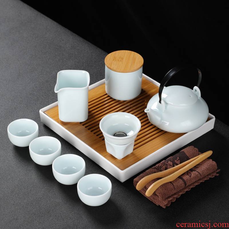 Japanese tea set suit small household contracted and I teapot teacup tea tray table zen tea ceramic kung fu tea set