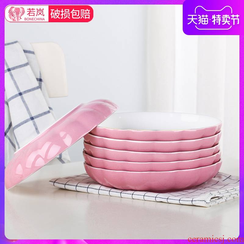 6 only 7/8 of an inch dish dish dish household combination suit European contracted creative ceramic FanPan circular plate