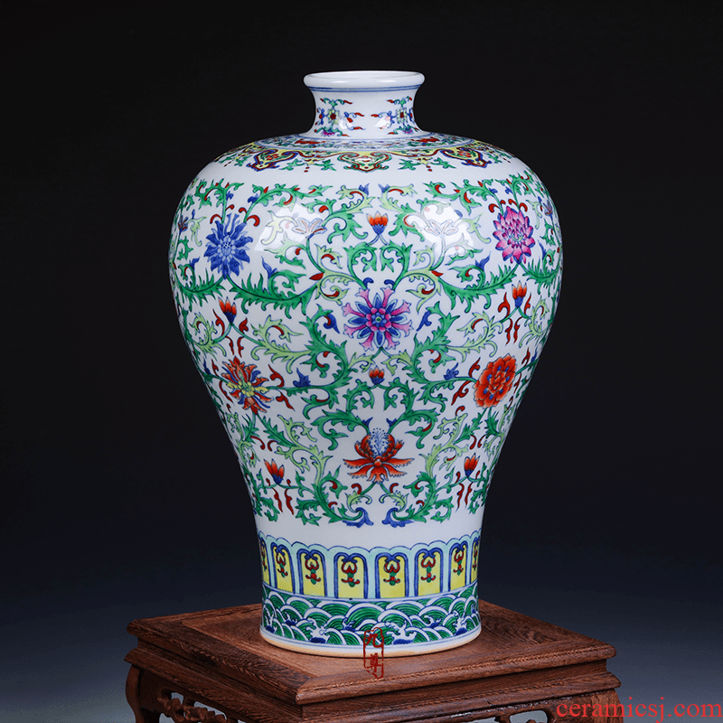 Archaize of jingdezhen blue and white porcelain vase bucket colors branch lotus home fashionable sitting room adornment is placed