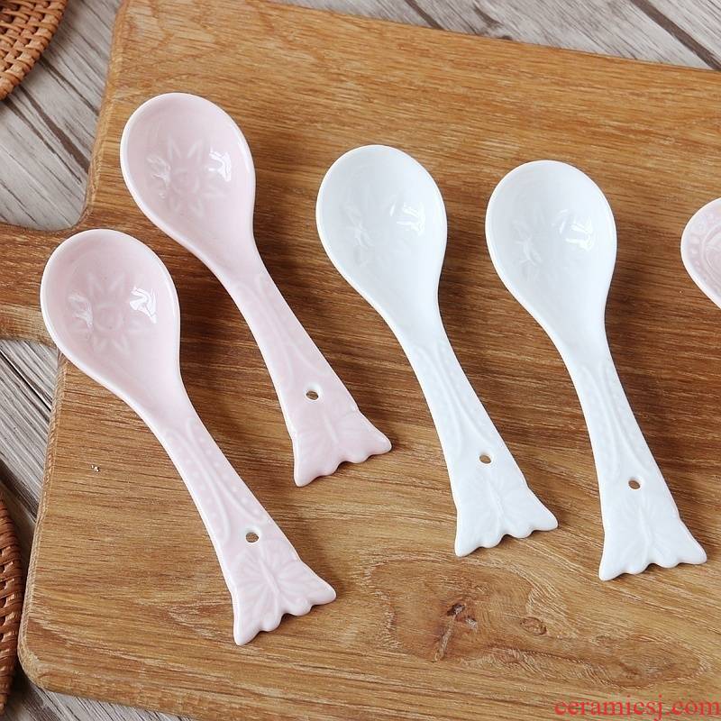Jingdezhen ceramic spoon embossment spoons
