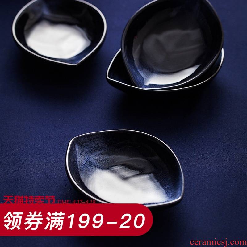 Eat little blue plate ceramic household utensils pickled flavor dish dish dish originality, tableware