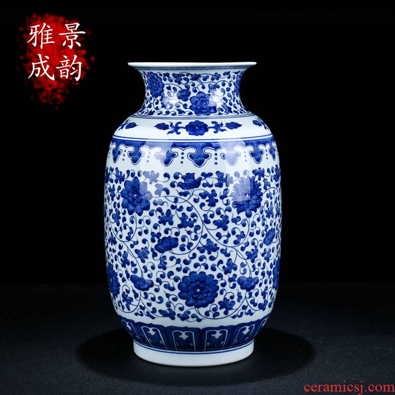 Jingdezhen ceramic new Chinese blue and white porcelain vases, decorative furnishing articles home sitting room flower arrangement craft gift porcelain