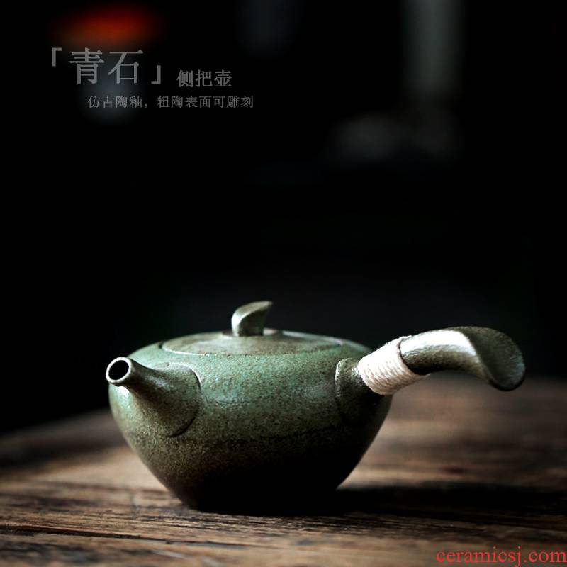 ShangYan Japanese teapot small ceramic teapot single pot of kung fu tea kettle side put the pot of ceramic POTS restoring ancient ways