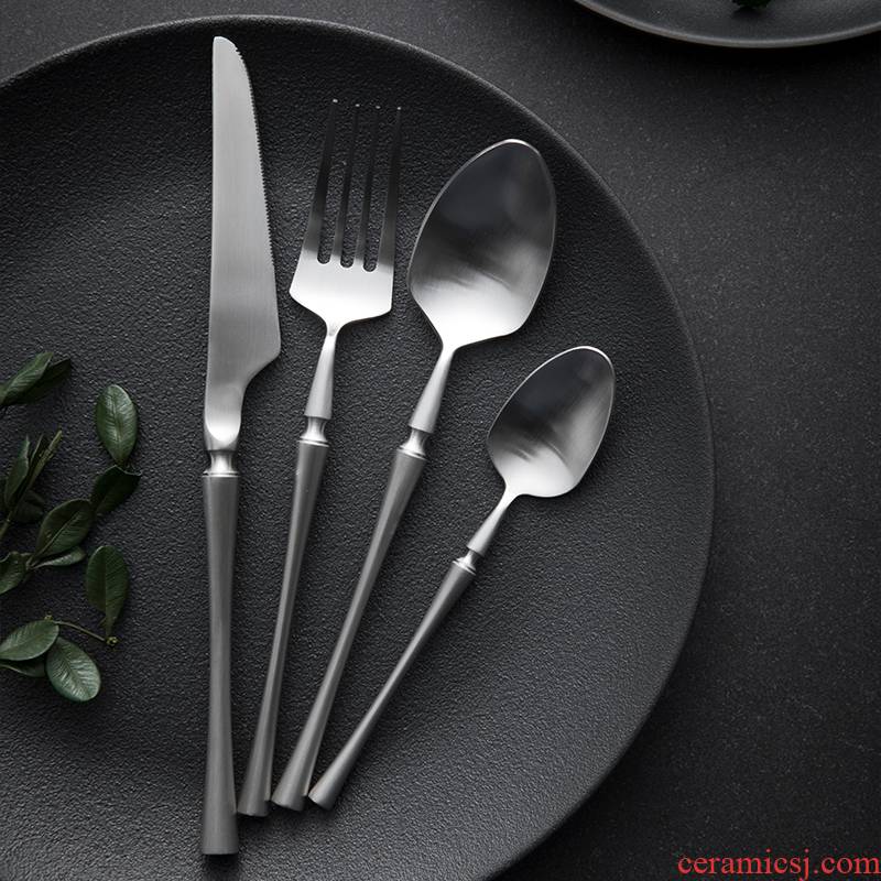 TaoDian stainless steel western food knife and fork spoon, western - style food tableware steak knife and fork western food knife and fork dinner plate cutlery set