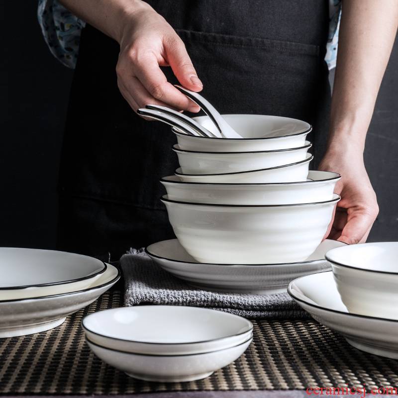 Porcelain soul jobs household ceramic bowl a single combination tableware, lovely rainbow such as bowl chopsticks dishes you eat soup bowl size