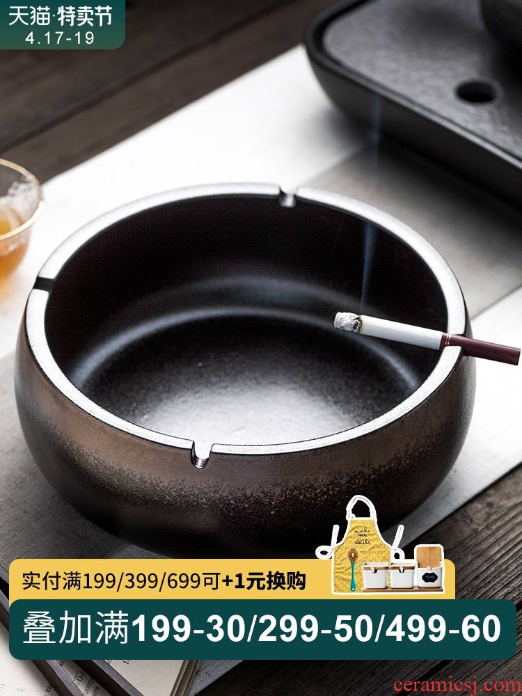 Creative large ashtray Chinese style restoring ancient ways move ceramic ashtray home sitting room office windproof ashtray