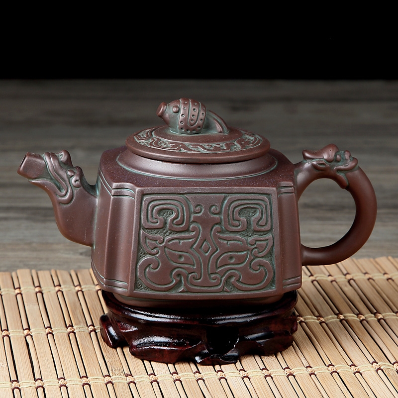 Yixing vintage bronze it zhu clay pot ceramic teapot high - capacity kung fu tea set household filter flower pot