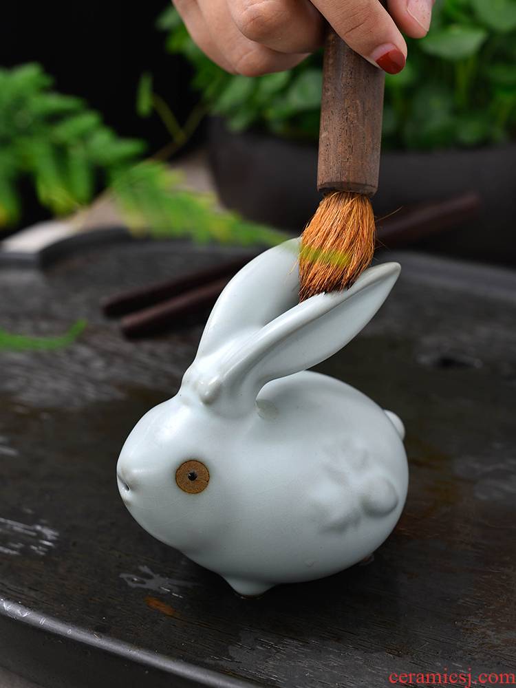 Your up turnip rabbit ice crack glaze Your up tea pet purple ceramic crafts tea home furnishing articles to keep beauty