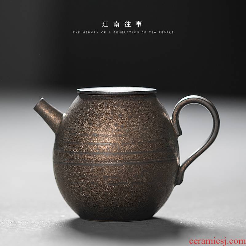 Jiangnan past retro rust glaze is putting pot of household ceramic teapot kung fu tea set single pot of Japanese little teapot