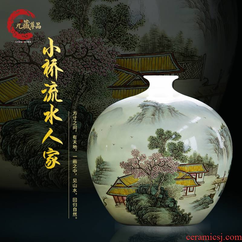 Jingdezhen ceramics handicraft Bridges the somebody else can furnishing articles storage tank ornaments ornament