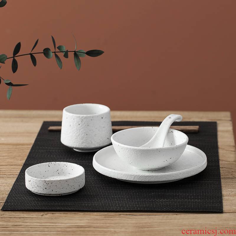 Japanese characteristics on ceramic hotel a dinner table set, informs high - grade star club restaurant dishes dish four pieces