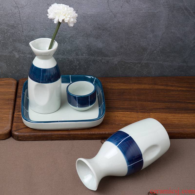 Three points to burn liquor cup Chinese creative ceramic tableware and pure and fresh and contracted cherry blossom put series and wind wine decanters