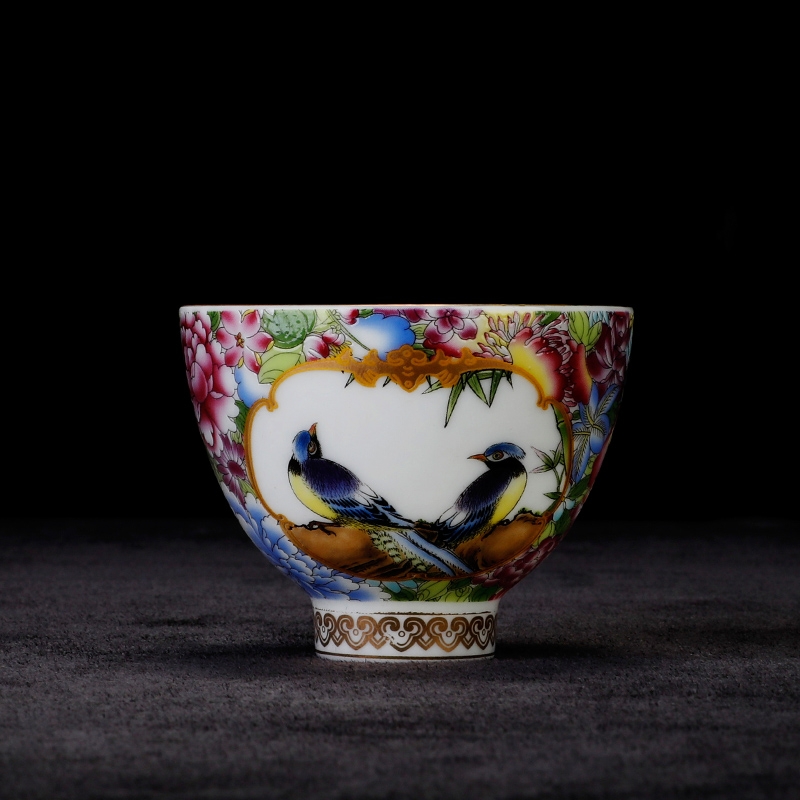 Jingdezhen ceramic cups manual hand - made pastel flowers of kung fu tea set sample tea cup master CPU