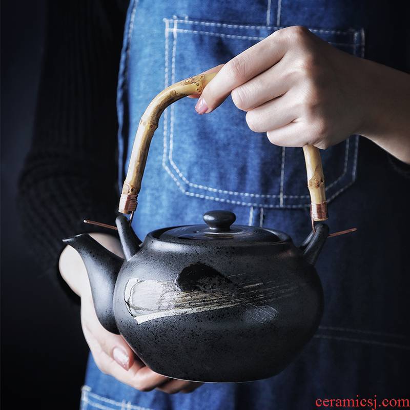 Tao soft single pot of Japanese ceramic teapot kung fu tea set domestic large filtering pot restaurant hotel teapot