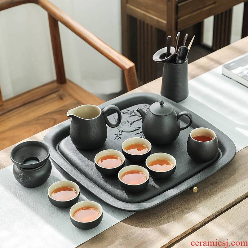 4 tea sets, small household Buddha restoring ancient ways of tea zen ceramic tea pot lid bowl of tea cups consolidation