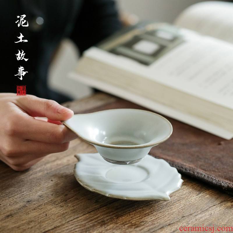 Jingdezhen tea white your up undressed ore on the filter) with base kung fu tea set move pure manual accessories