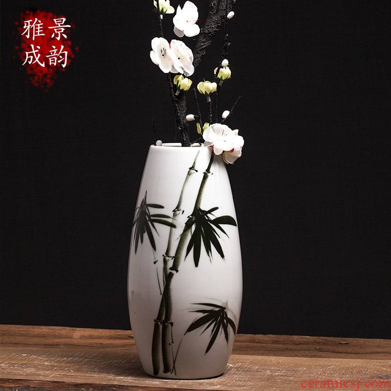 Jingdezhen ceramic household TV ark, flower arranging decorative arts and crafts porcelain vase furnishing articles Chinese creative restaurant