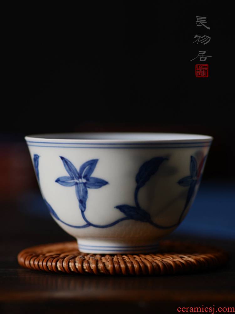 Offered home - cooked in hand - made doucai bucket color gardenia palace cup sample tea cup of jingdezhen ceramic cup tea service master