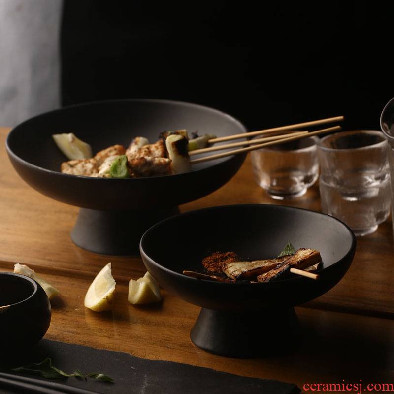 And creative Japanese ceramics high dish home snack dish restaurant dish pastry dishes dessert dish bowl