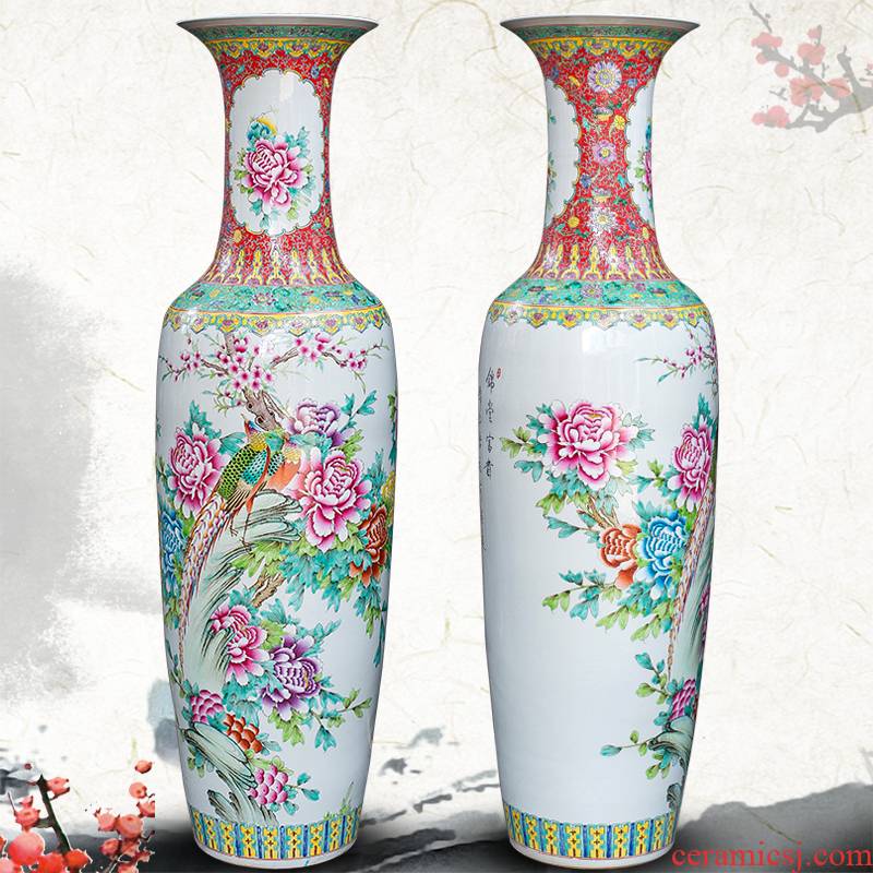 Archaize of jingdezhen ceramics powder enamel of large vases, classical Chinese style living room decorations beside the TV ark, furnishing articles