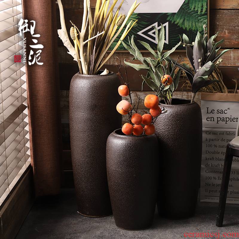 The Big vase high landing back on dry flower POTS to I and contracted sitting room flower arranging furnishing articles household jingdezhen ceramics