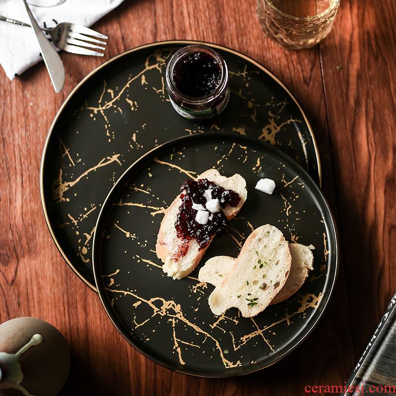 Tao soft Nordic plates marble plate steak western food web celebrity home food dish tray plates dessert plates