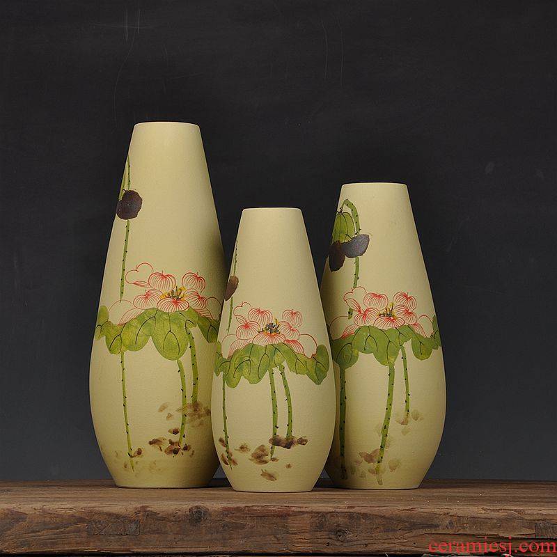 Scene, jingdezhen ceramic vase hand - made frosted three - piece handicraft furnishing articles home decoration decoration
