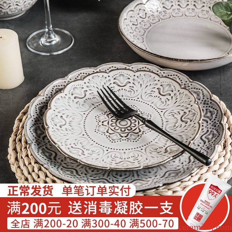 Good Jian Lin creative move 0 - & European ceramic bowl home to eat the western - style food tableware the castle garden
