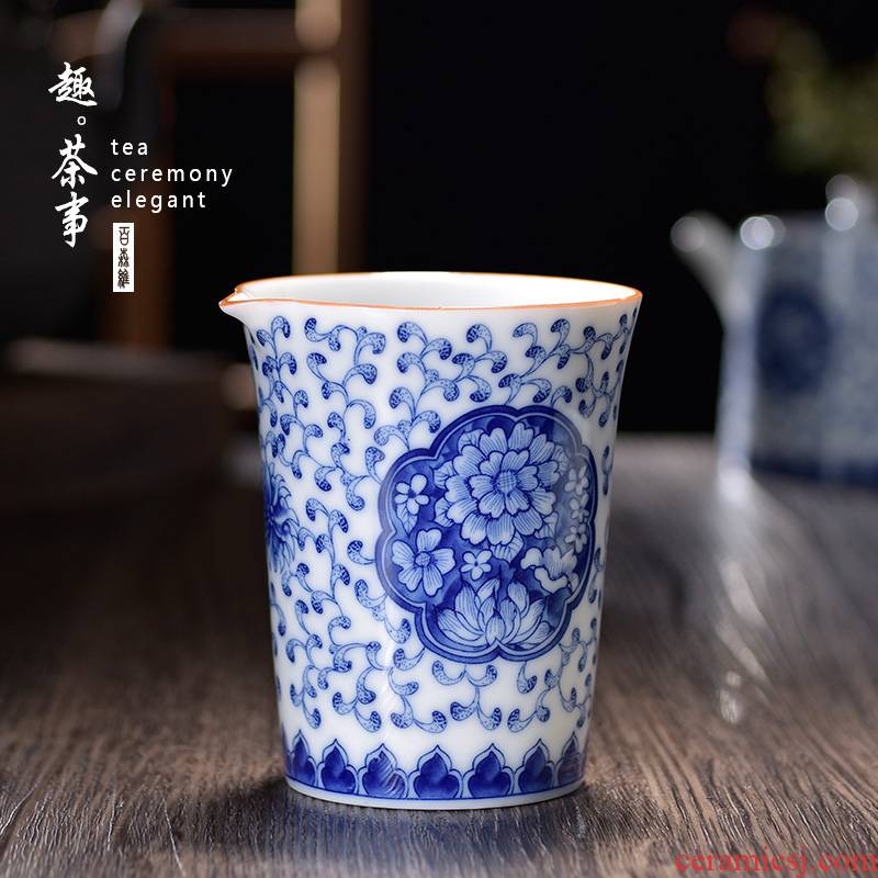 Jingdezhen ceramic and glass of blue and white porcelain tea is just a cup of tea, the head points archaize kung fu tea accessories household