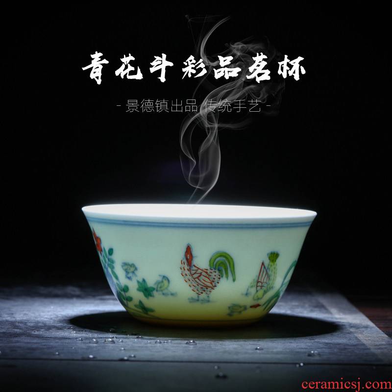 Offered home - cooked in jingdezhen porcelain tea set sample tea cup teacups hand - made chicken blue and white color bucket cylinder cup bowl porcelain cup