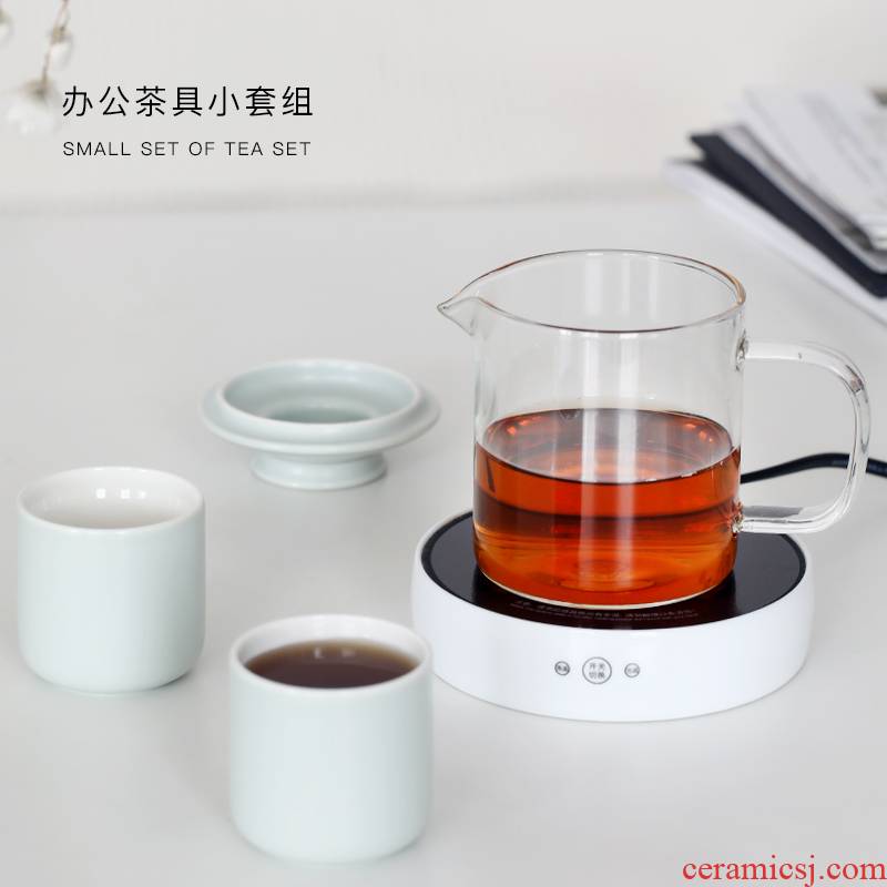 The glass with The creative household separation of tea cup tea cup insulation cup suite office ceramic cup