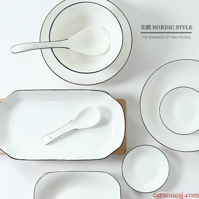 Dishes suit household contracted creative Japanese people eat rice bowl chopsticks Dishes plate tableware, ceramic bowl