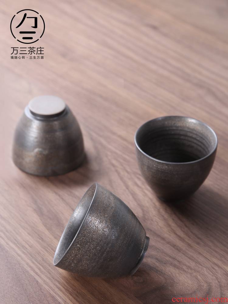 Three thousand coarse pottery kung fu tea cup tea village checking ceramic sample tea cup restoring ancient ways single cup of individual household master CPU
