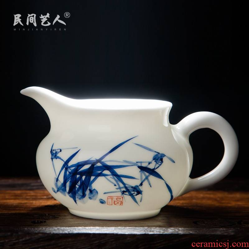 Jingdezhen ceramic thin foetus hand - made porcelain tea set points fair keller of tea put manual kung fu tea tea sea side