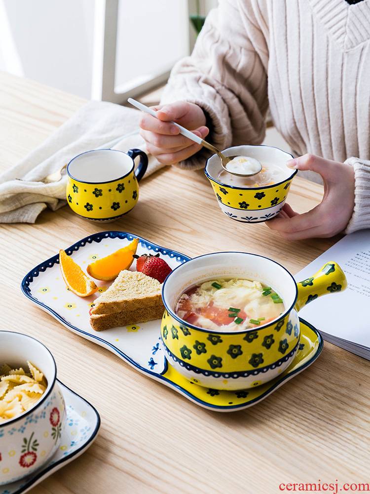 The Original Japanese modern housewives hand - made ceramic tableware household small bowl of rice bowls of fruit bowl in hand bowl of salad bowl