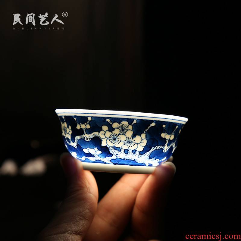 Jingdezhen ceramic sample tea cup hand - made master kung fu tea cups cup personal cup single CPU single CPU