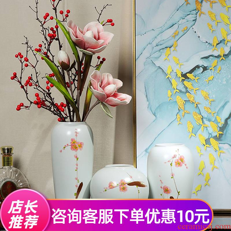 Jingdezhen dry flower flower vase of new Chinese style restoring ancient ways furnishing articles of TV ark of I sitting room porch wine decorations