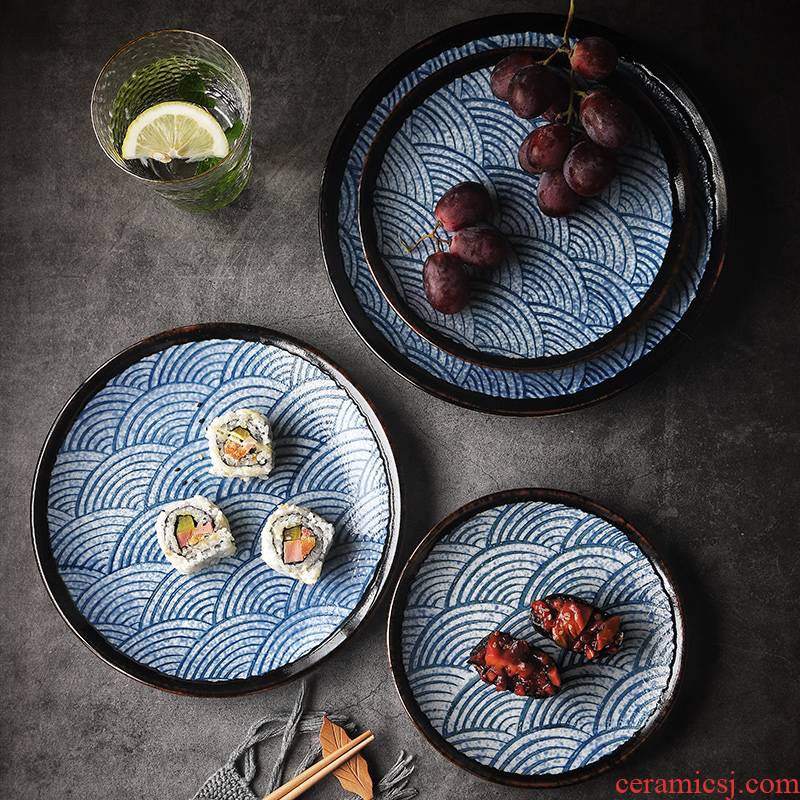 Tao 0 breakfast tray was the gentle sea corrugated Japanese household ceramics tableware glaze color plates under the ipads plate flat tray