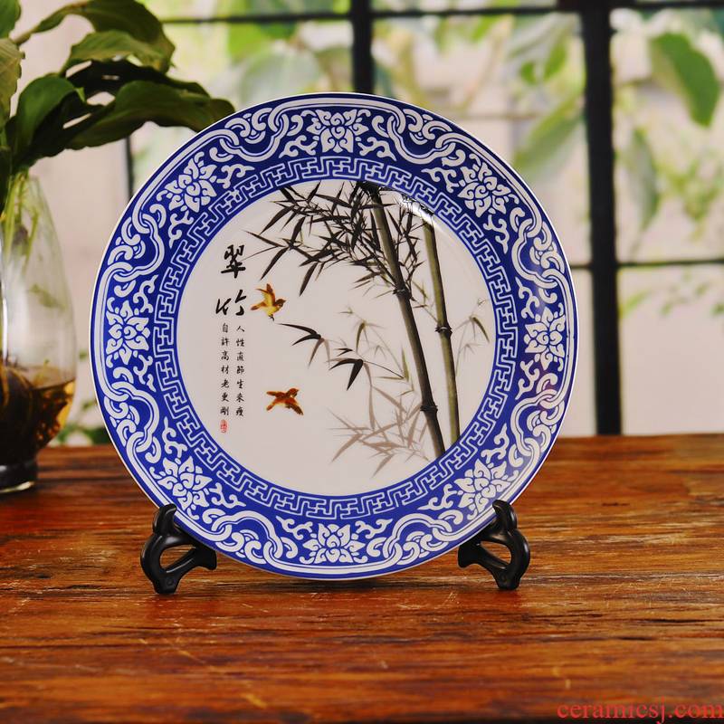 Ye04 jingdezhen ceramics decoration plate hanging dish sitting room TV ark, wine ark, adornment furnishing articles by patterns