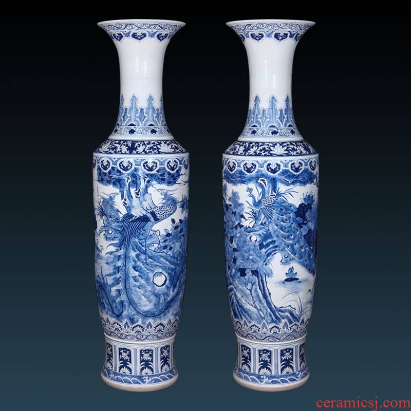 Jingdezhen ceramics hand - made archaize of large blue and white porcelain vase to heavy large hotel lobby decoration furnishing articles