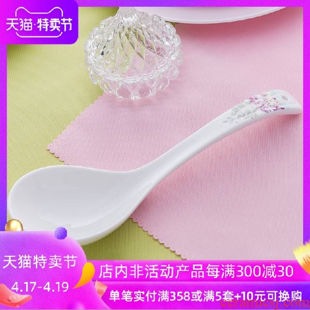 Ronda about ipads porcelain tablespoons of household ceramic spoon, large long - handled spoons of kitchen utensils Korean spoon in the eu